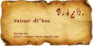 Valner Ákos névjegykártya